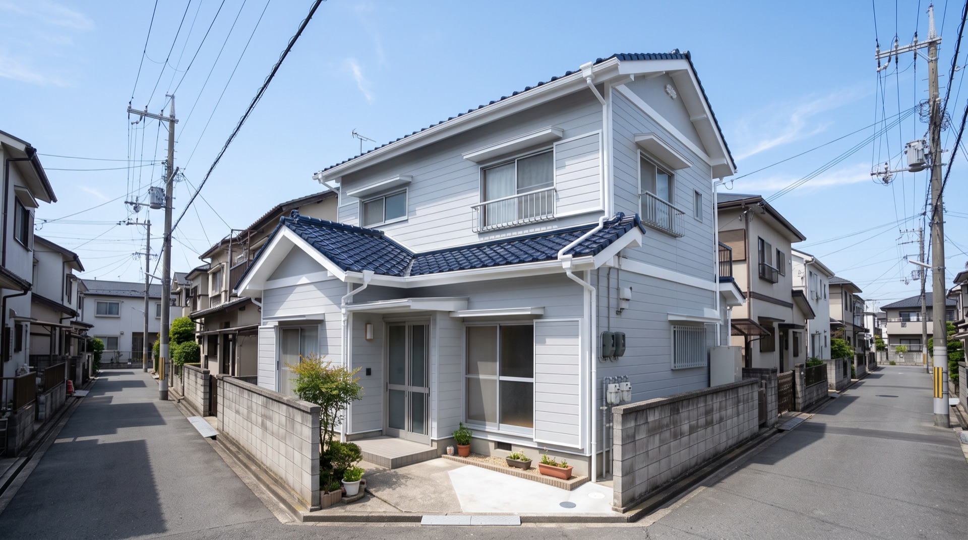 塗り替えを終えた家の外壁と屋根