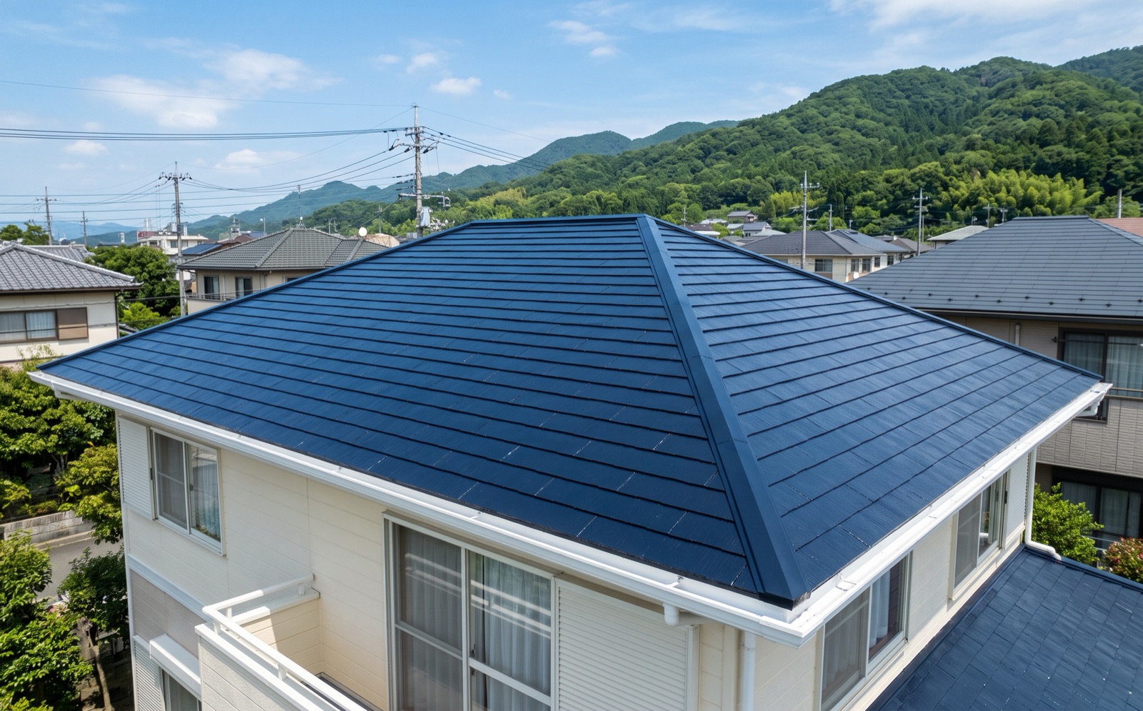 塗り替えを終えた屋根