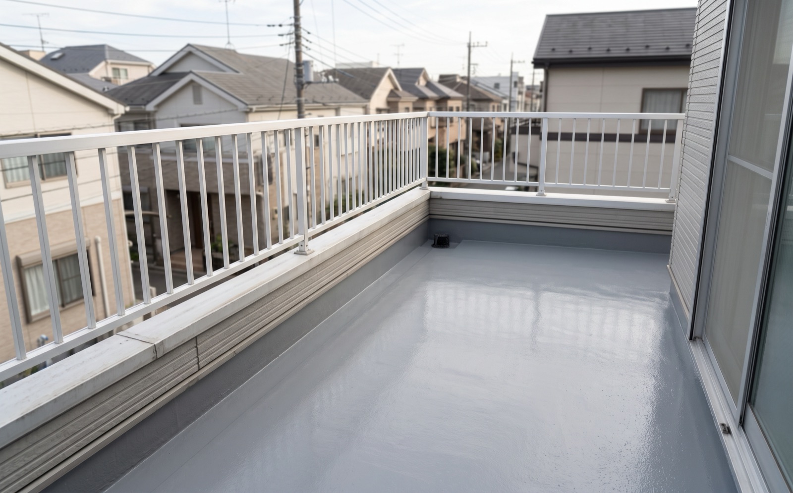 防水工事を終えたベランダ